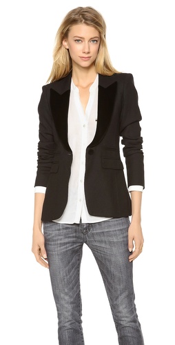 SMYTHE Peaked Lapel Tuxedo Blazer