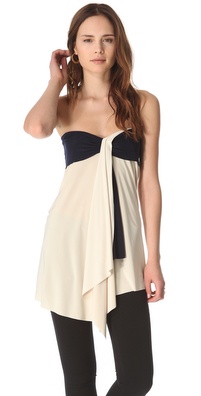 Tbags Los Angeles Strapless Draped Top