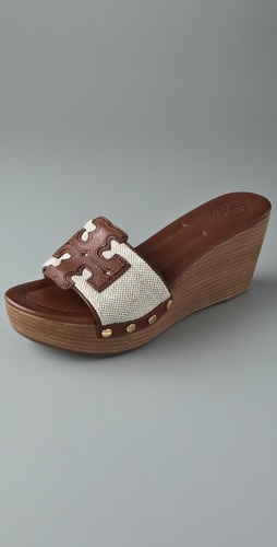 Tory Burch Terri Canvas Slide Sandals Tory Burch Terri Canvas Slide Sandals