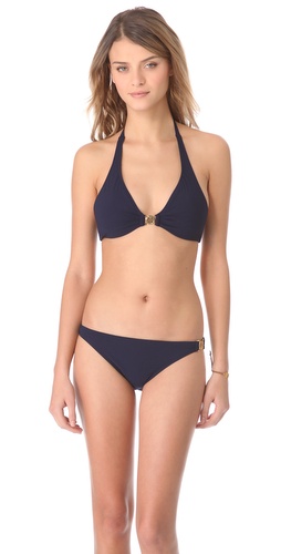 Tory Burch Logo Halter Bikini Top