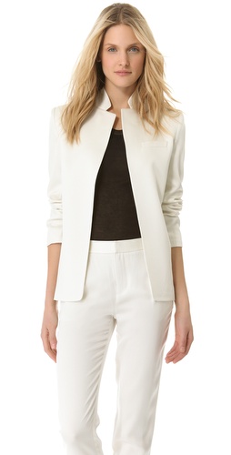 T by Alexander Wang Shiny Crepe Angle Blazer