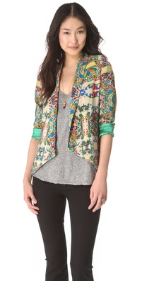 Twelfth St. by Cynthia Vincent Shawl Printed Blazer