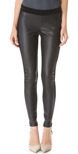 Velvet Leticia Leggings with Faux Leather Detail