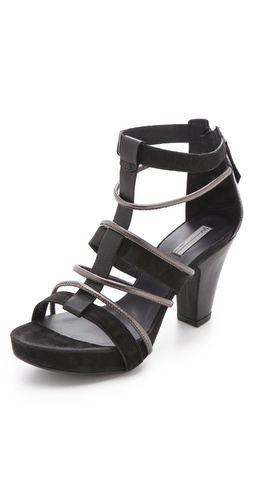 Vic Italy T-Strap Mid Heel Sandals