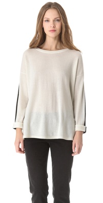 Vince Cashmere Sweater with Slit Hem