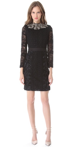 Vera Wang Collection Long Sleeve Shift Dress