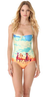 We Are Handsome Mustang Panel One Piece Swimsuit