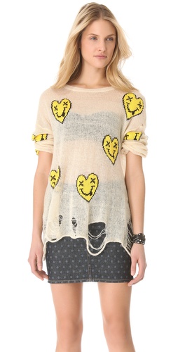 Shop Wildfox Heart Face Sweater - Wildfox online - Apparel,Womens,Sweaters,Pull_Over, at Lilychic Australian Clothes Online Store