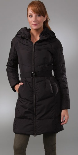 Add Down Gloss Hooded Puffer Coat