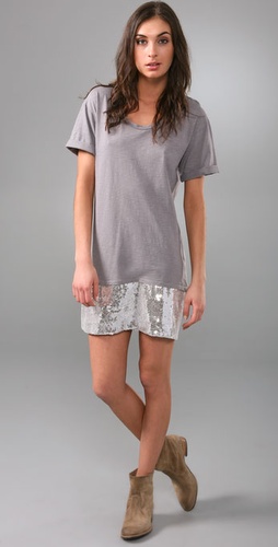 AKA New York Sequin T Shirt Dress