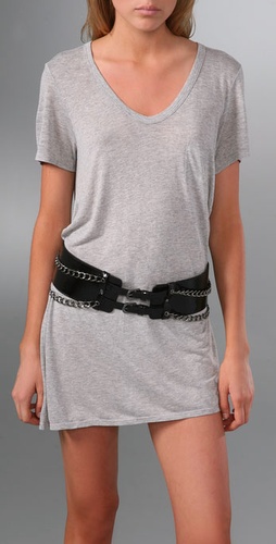 Alice + Olivia Double Buckle Chain Belt