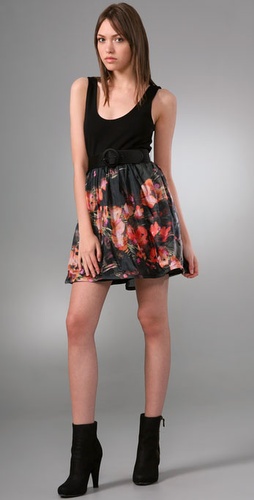 Alice Olivia Floral Party Dress with Belt