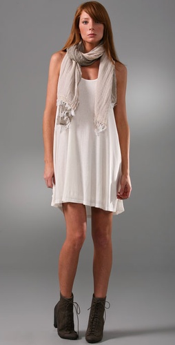 Alice + Olivia Parker Tank Dress with Pleated Scarf