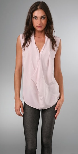 Alice   Olivia Amy Pleated Shoulder Top