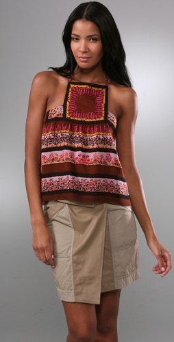 Anna Sui Orchard Scarf Print Top