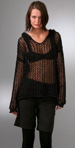 Alexander Wang Mesh Shiny Hoodie
