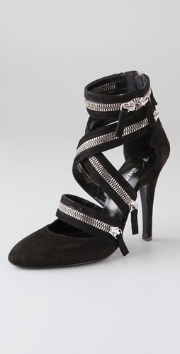 Balmain Giuseppe Zanotti for Balmain Suede Zipper Pumps
