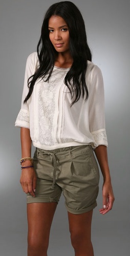 Beyond Vintage Lace Front Blouse
