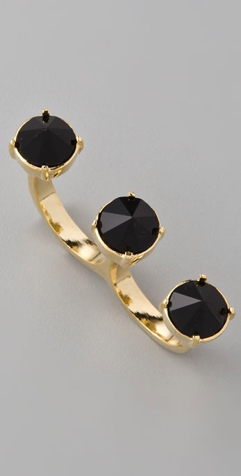 Bop Bijoux Inverted Rhinestone Double Knuckle Ring