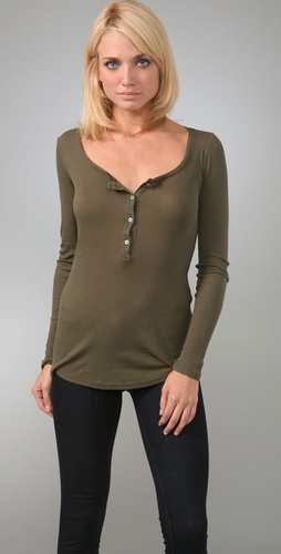 C&c California Scoop Neck Henley Top