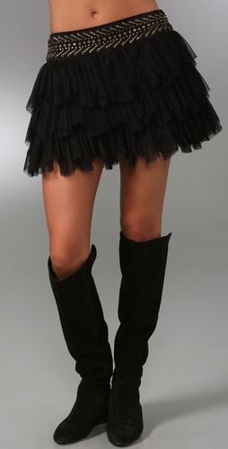 Cecilia De Bucourt Spiked Mesh Miniskirt