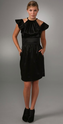 Cynthia Rowley Flutter Sleeve Halter Dress