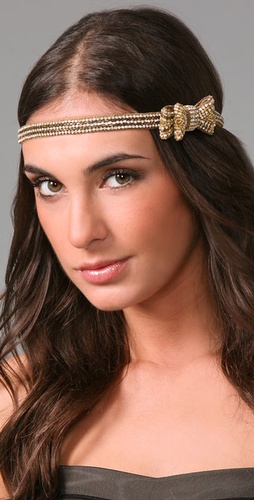 Deepa Gurnani Rhinestone Double Bow Headband