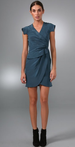 Derek Lam Flutter Sleeve Dress With Side 