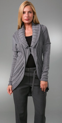 Merino Chiffon Placket Cardigan. This merino wool cardigan