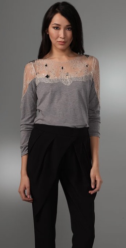 Elie Tahari Cornella Top with Lace Detail