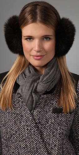 Eugenia Kim Janine Tweed & Fur Earmuffs