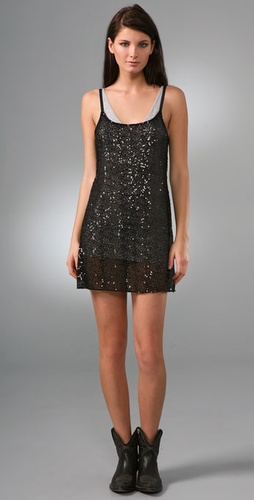 Free People Sequin Mesh Slip Dress