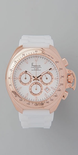 Freelook Oversized Watch : rosegold freelook white watch