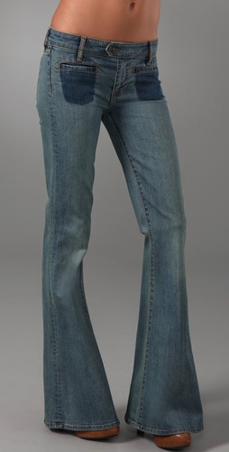 Genetic Denim Adriane Mid Rise Quilted Bell Jeans