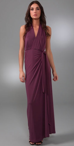 Halston Heritage Side Tie Long Wrap Dress