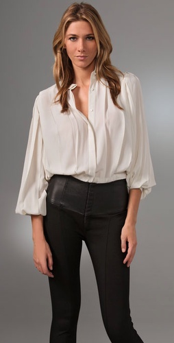 Haute Hippie Pleated Jouse Blouse