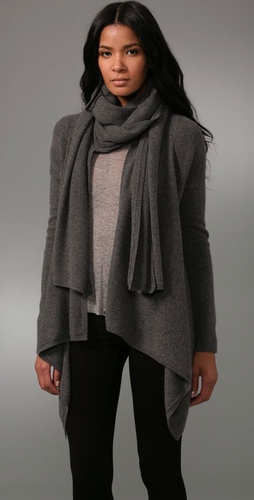 HHN by Haute Hippie Cardigan Sweater with Scarf