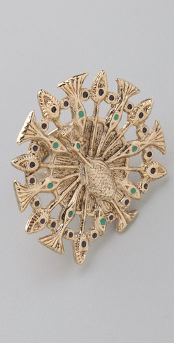 House of Harlow 1960 Peacock Cocktail Ring
