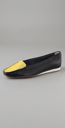 Jil Sander Square Toe Moccasins on Sliver Wedge