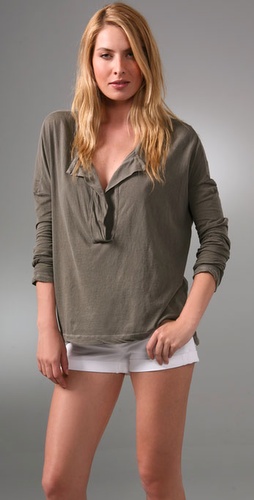 James Perse Long Sleeve Henley Top