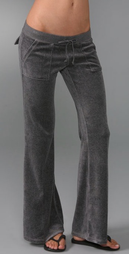 Juicy Couture Velour Snap Pocket Pants