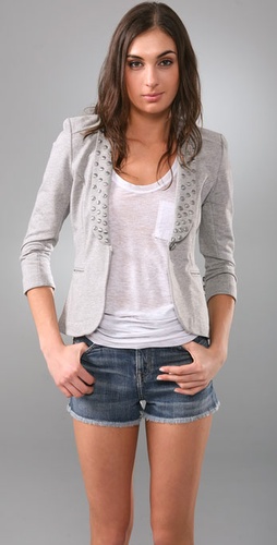 Juicy Couture Fleece Shrunken Blazer with Studs