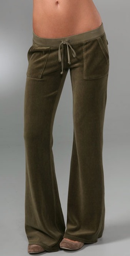 Juicy Couture Velour Flare Snap Pocket Pa