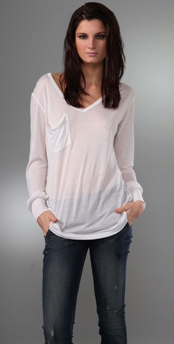 Kain Label V Neck Pocket Shirt with Long Sleeves