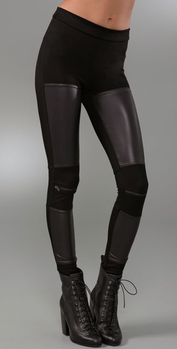 Kill City Zipper Leggings With Faux Leath