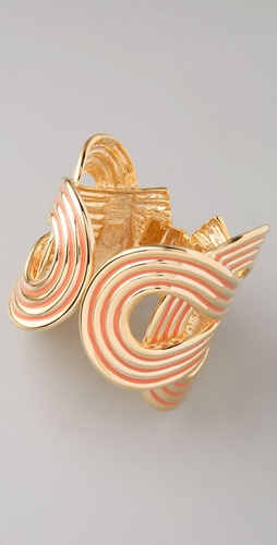 Kenneth Jay Lane Coral Enamel Knot Cuff