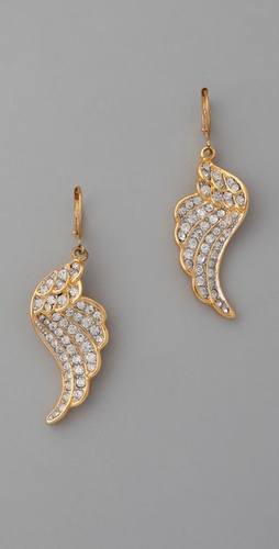 Kenneth Jay Lane Crystal Wing Earrings