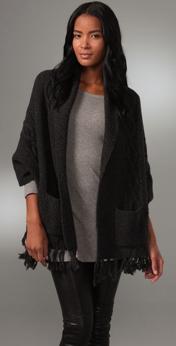 La Fee Verte Fringe Wrap Sweater