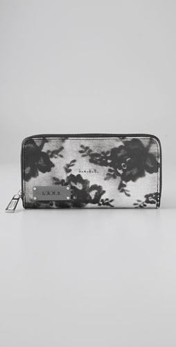 L.a.m.b Signature Lace Zip Around Wallet