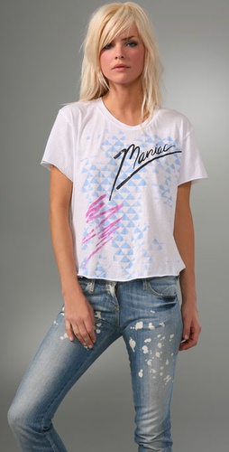 LNA Material Girl Cropped Music Tee